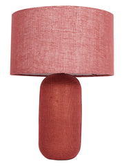 Rustic Red Oxide Jute & Fabric Capsule Table Lamp