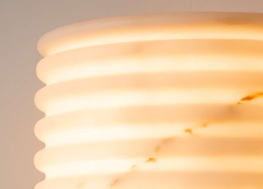 Ripple Designer Marble Table Lamp for Living Room | Luxurious Black Marble Base with Alabaster Shade Lamp