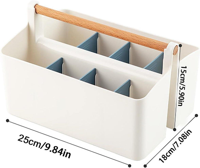 Portable Storage Caddy with Adjustable Dividers for Kitchen