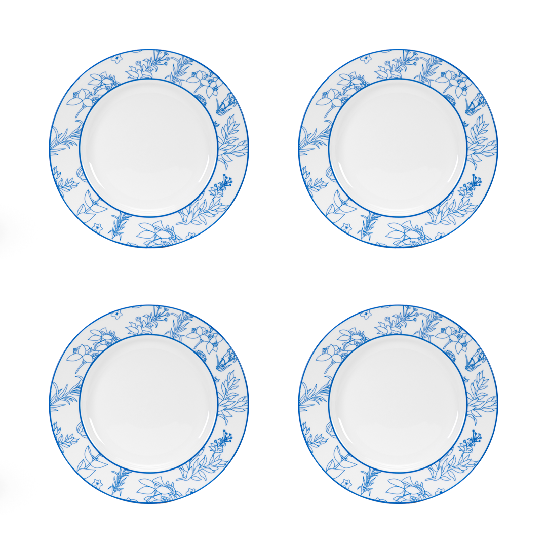 Love Indigo Dinner Plate -  Set of 4