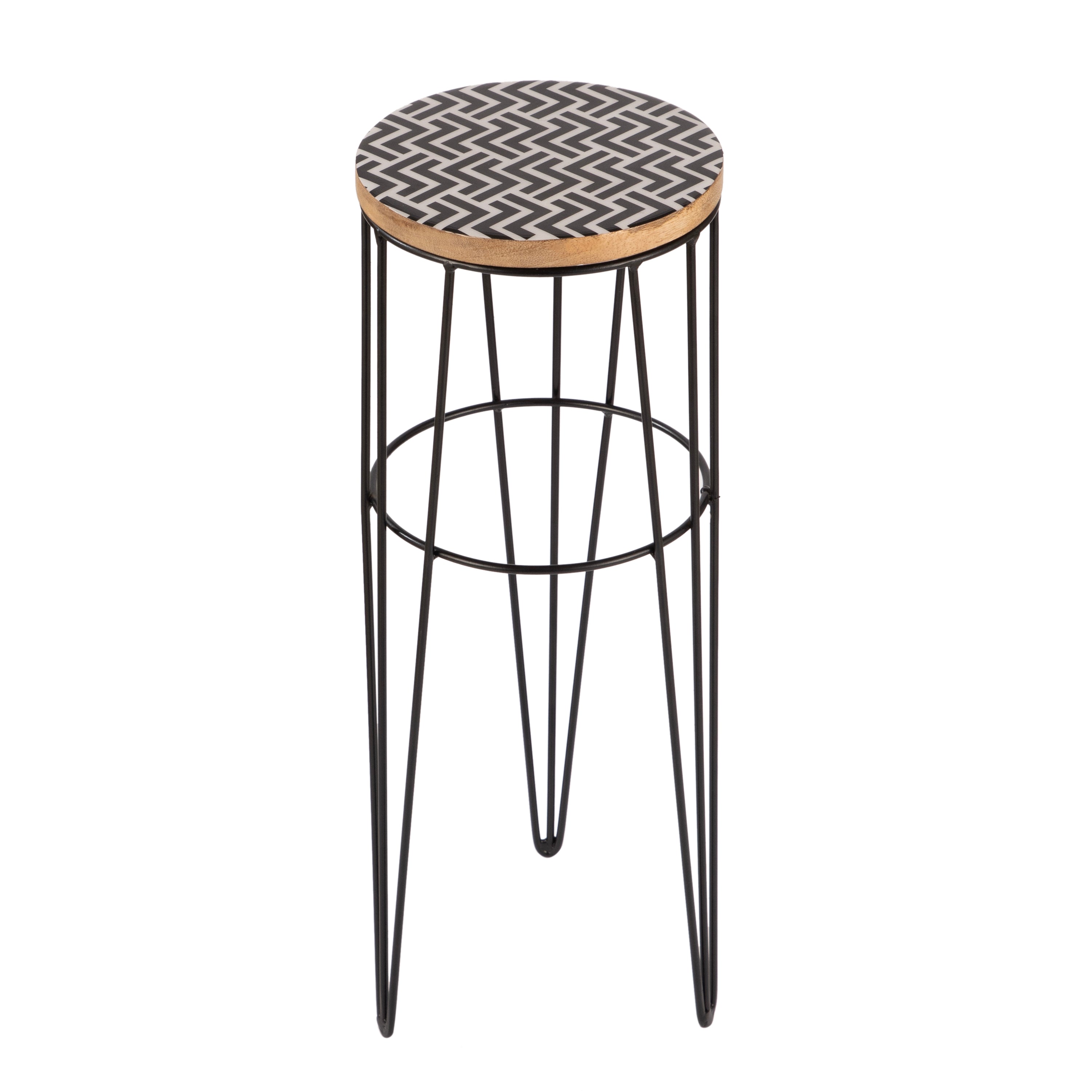 Noir Chevron Side Table