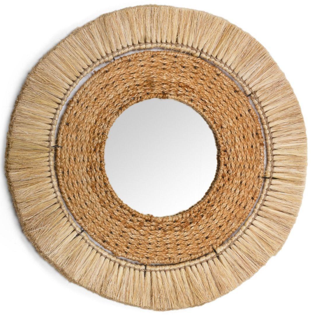 Boheme Jute Moonjh Grass Decorative Wall Mirror | Eco-friendly Boho Mirror