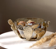 Cacti Bowl | Gold Finished  With Siege Luster Glass