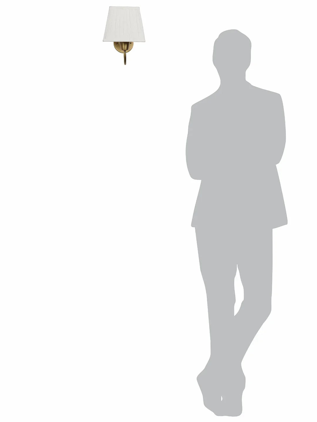 Gooseneck Brass Swivel Wall Sconce with White Pleated Square Fabric Shade