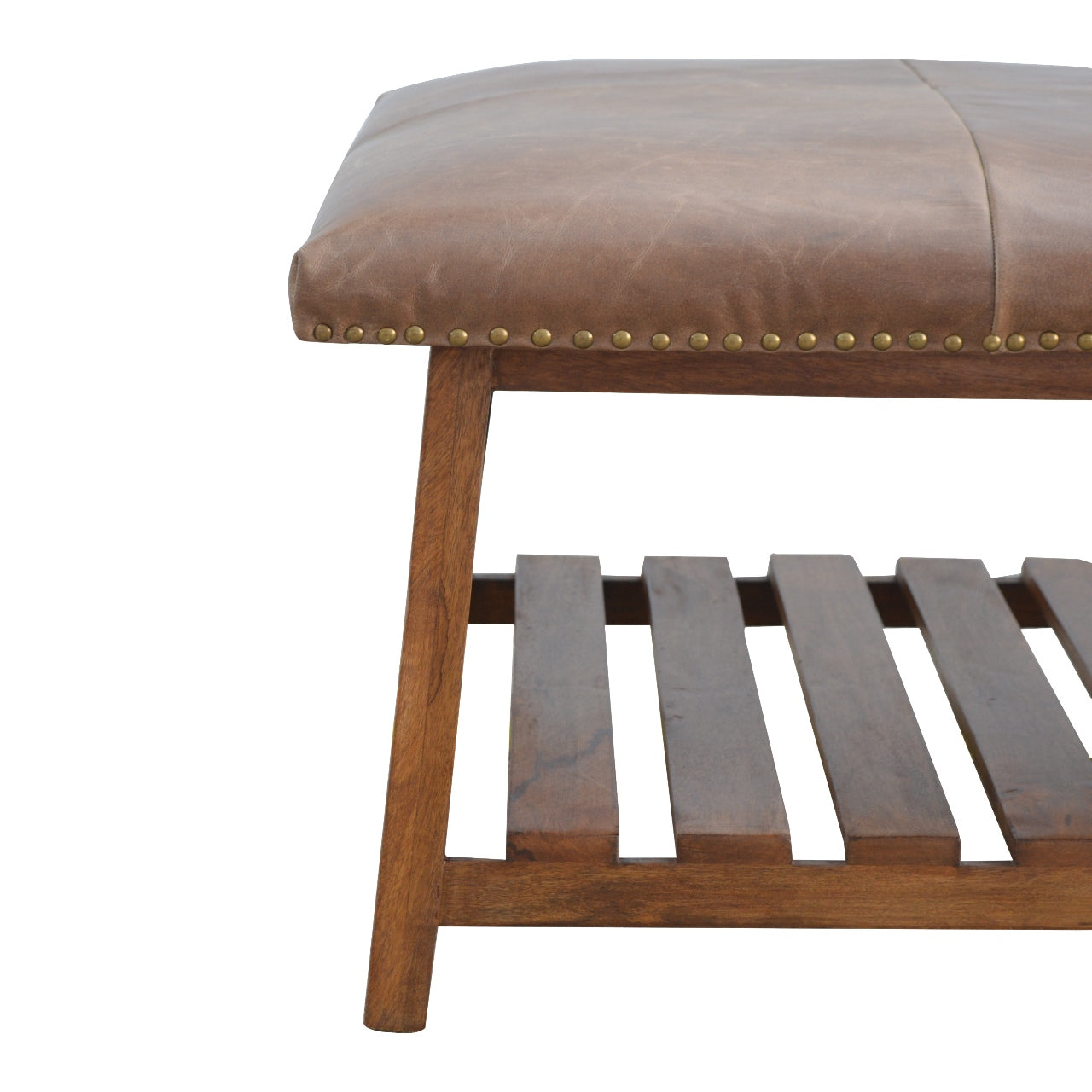 Buffalo Hide Square Foot Stool