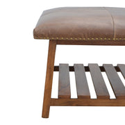 Buffalo Hide Square Foot Stool