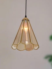 Conical Single Ceiling Pendant Hanging Light Lamp With Bulb For Indoor & Outdoor Decor