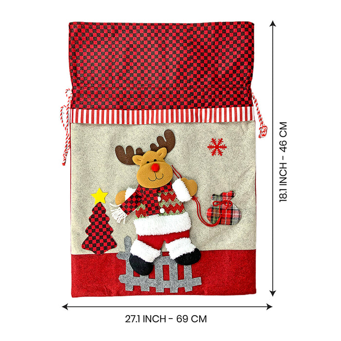 Knitted Christmas Sack for Christmas Gifts and Home Décor