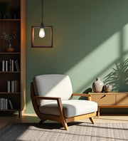 Quattro Brown Wooden Single Hanging Light | Pendant Light Lamp