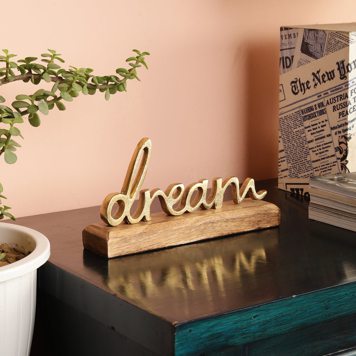 Metal Free Standing Tabletop Dream Sign | - Gold