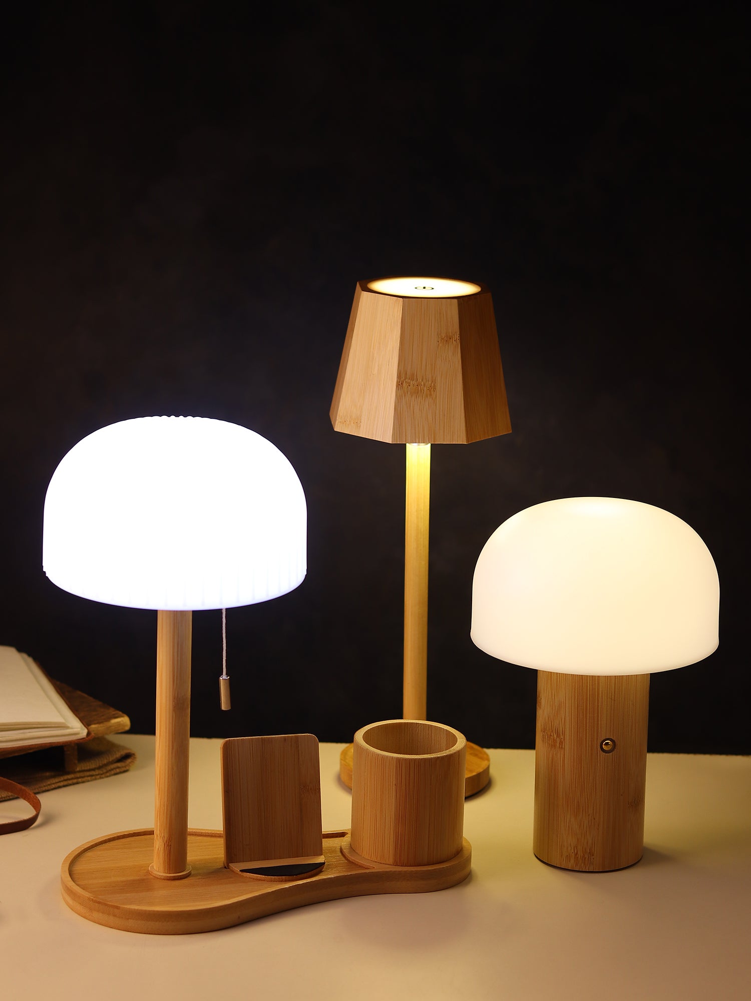 Mush Wood Study Lamp | Polypropylene & Bamboo