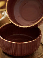 Cheapora Pink Ceramic Deep Bowl For Serving Snacks & Desert Set Of 2 For Home & Gifting