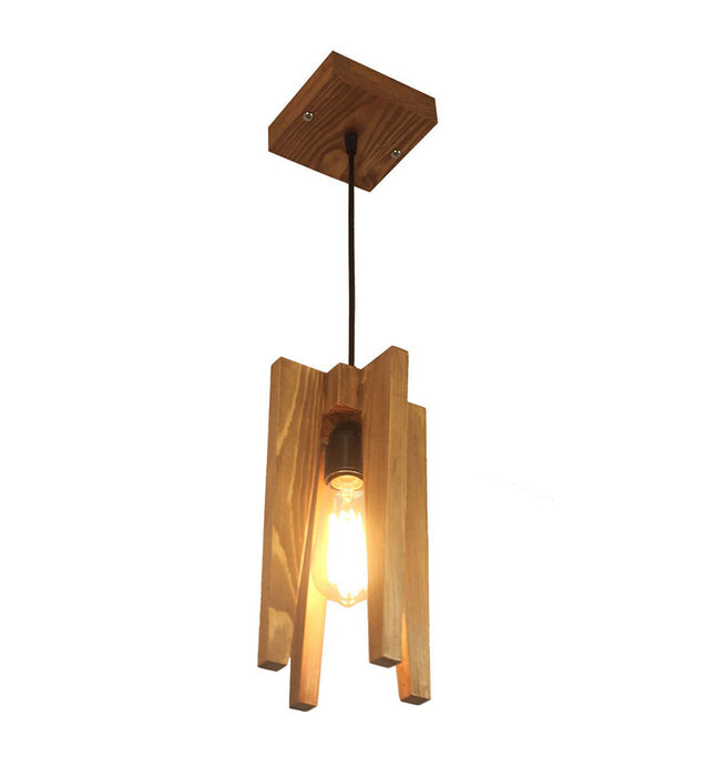 Jet Wooden Single Hanging Lamp | Rustic Pendant Light Fixture