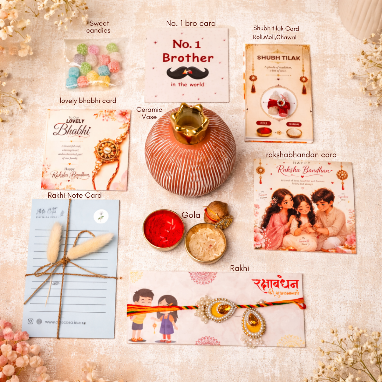 Pink Pomegranate Rakhi Gift Hamper