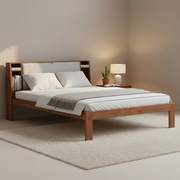Penny Wooden Queen Bed with Functional Headboard