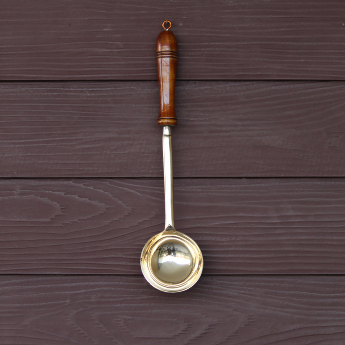 Golden Brass Karchi | Large Ladle Kitchen Utensils For Serveware & Dining