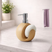 Rioware Outdoor Living Liquid Soap Dispenser, 300ml, Multipurpose Refillable Ceramic Pump for Hand Wash, Dish Wash, Shampoo, Kitchen, Bathroom, and Household Use Pack of 1, Cream