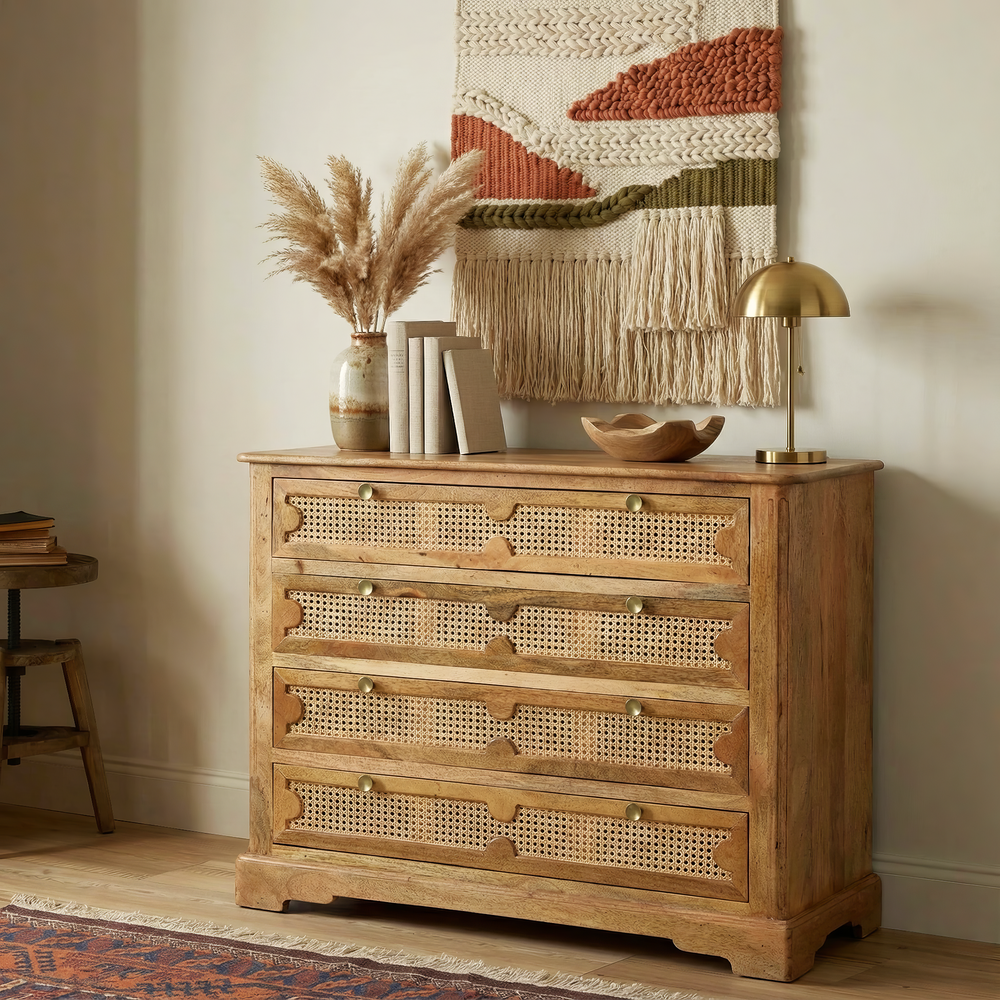 Carter 4 Drawer Dresser | Storage Table for Home Decor