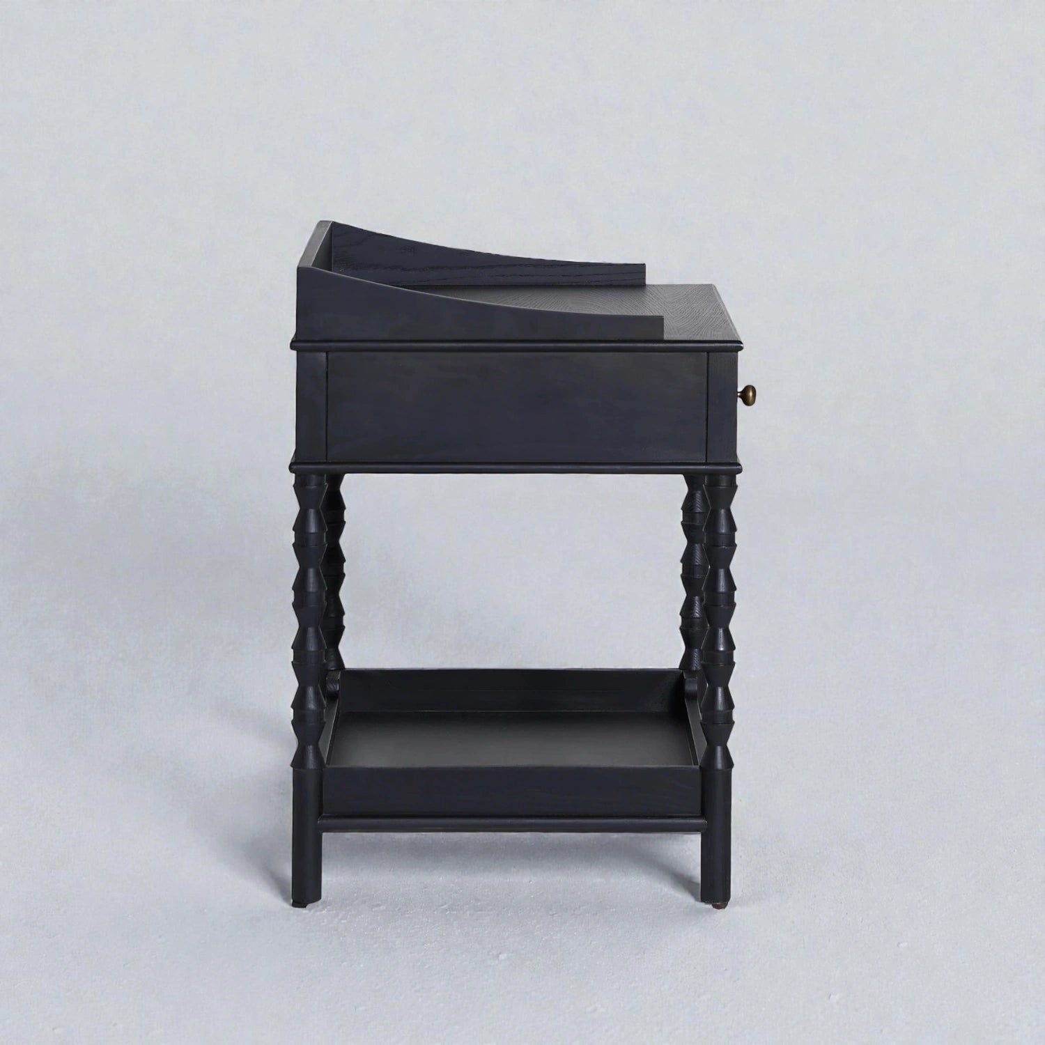 Tork Teak Wood Black Stained Bedside