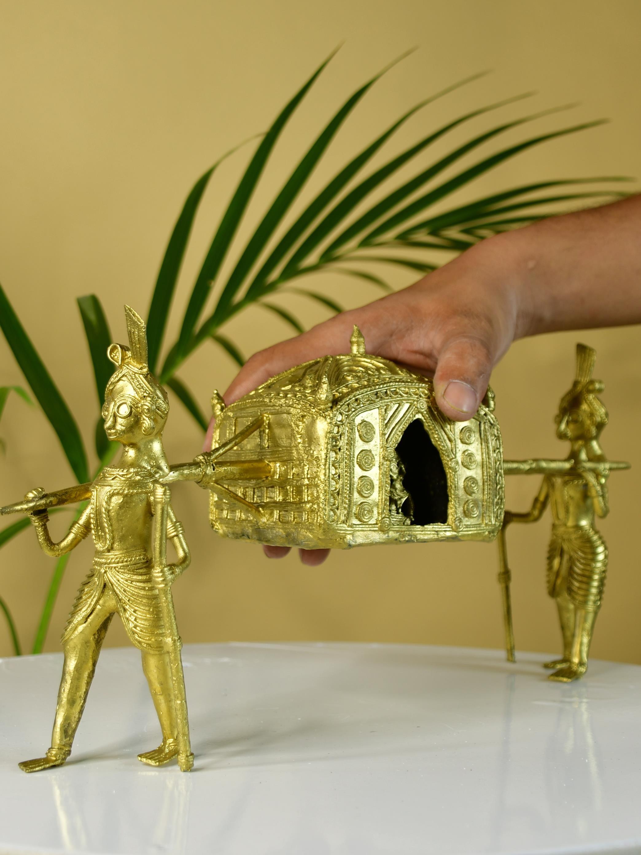 Brass Dhokra Art Wedding Palki: Elite Décor