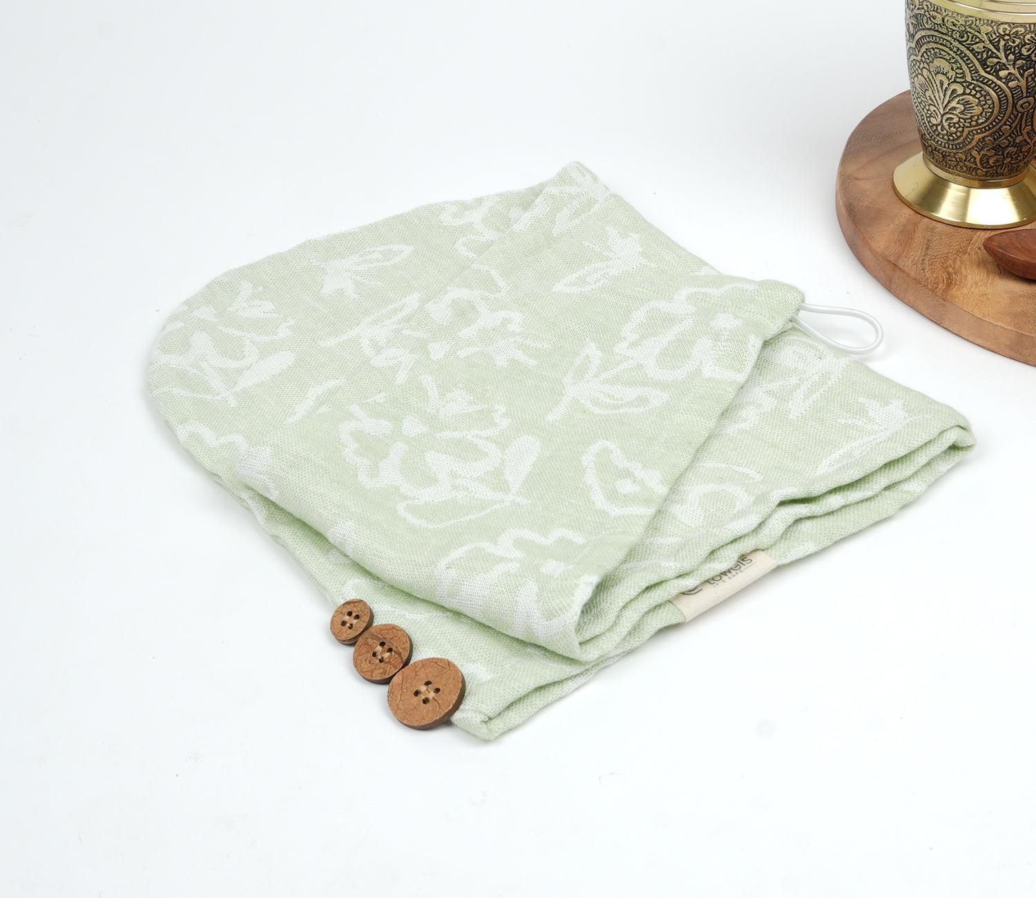 Banana Jacquard Floral Hair Towel Pack of 1