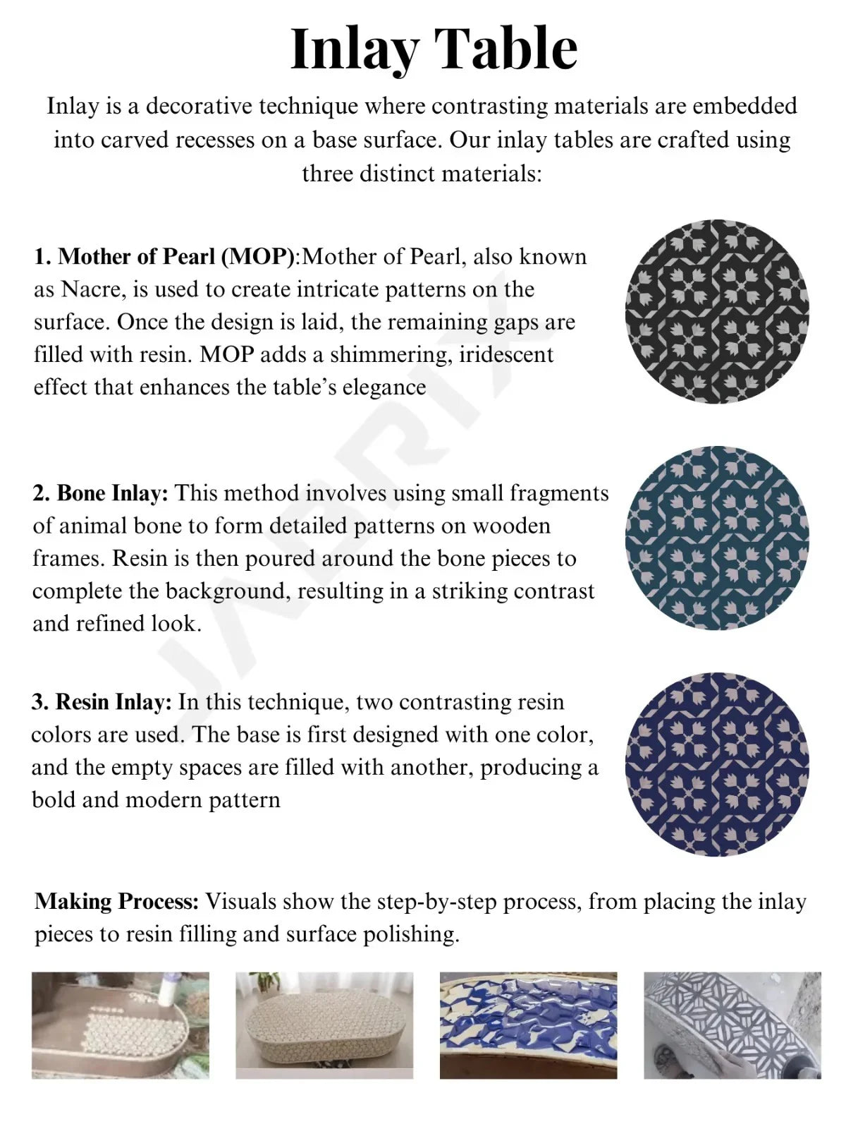 Inlay Round Side Table- Geo