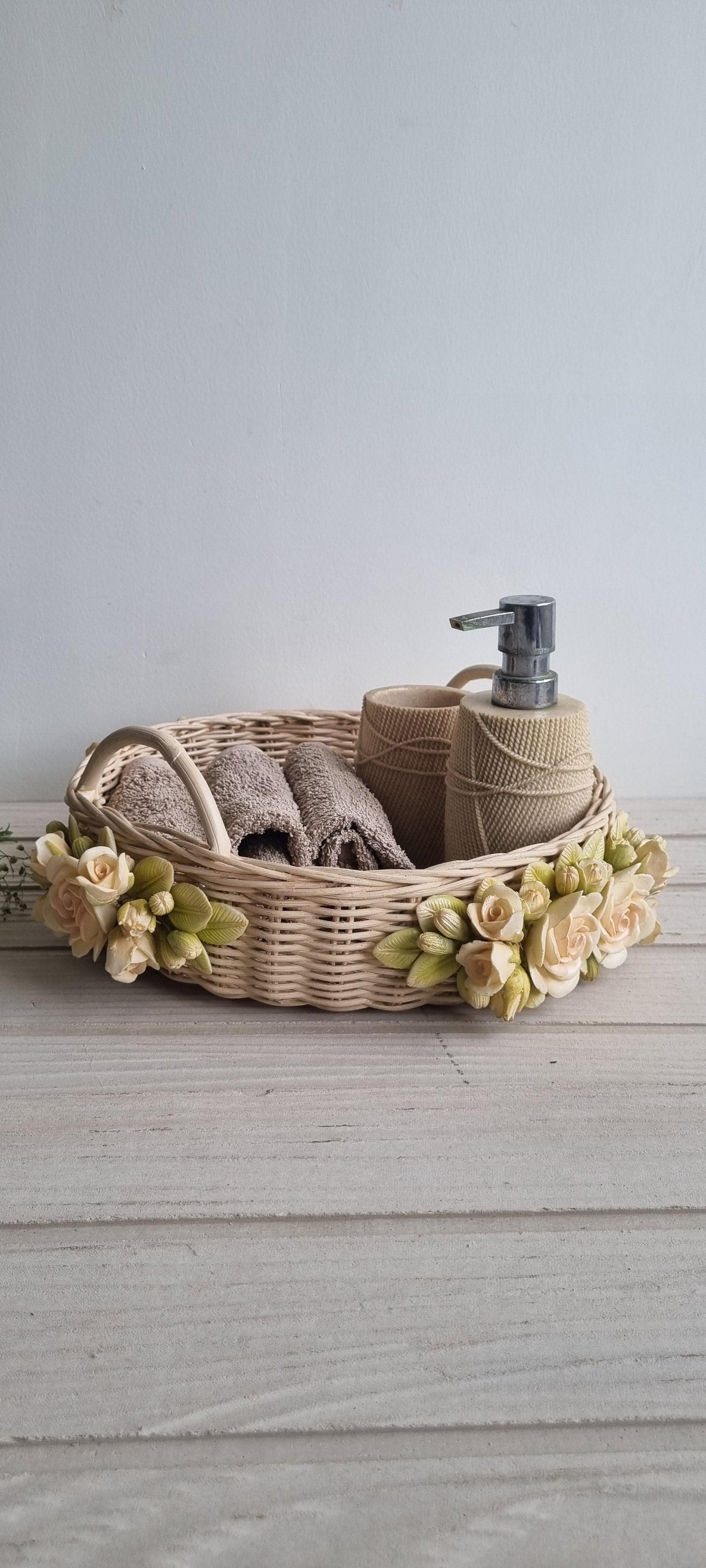 White Floret Basket
