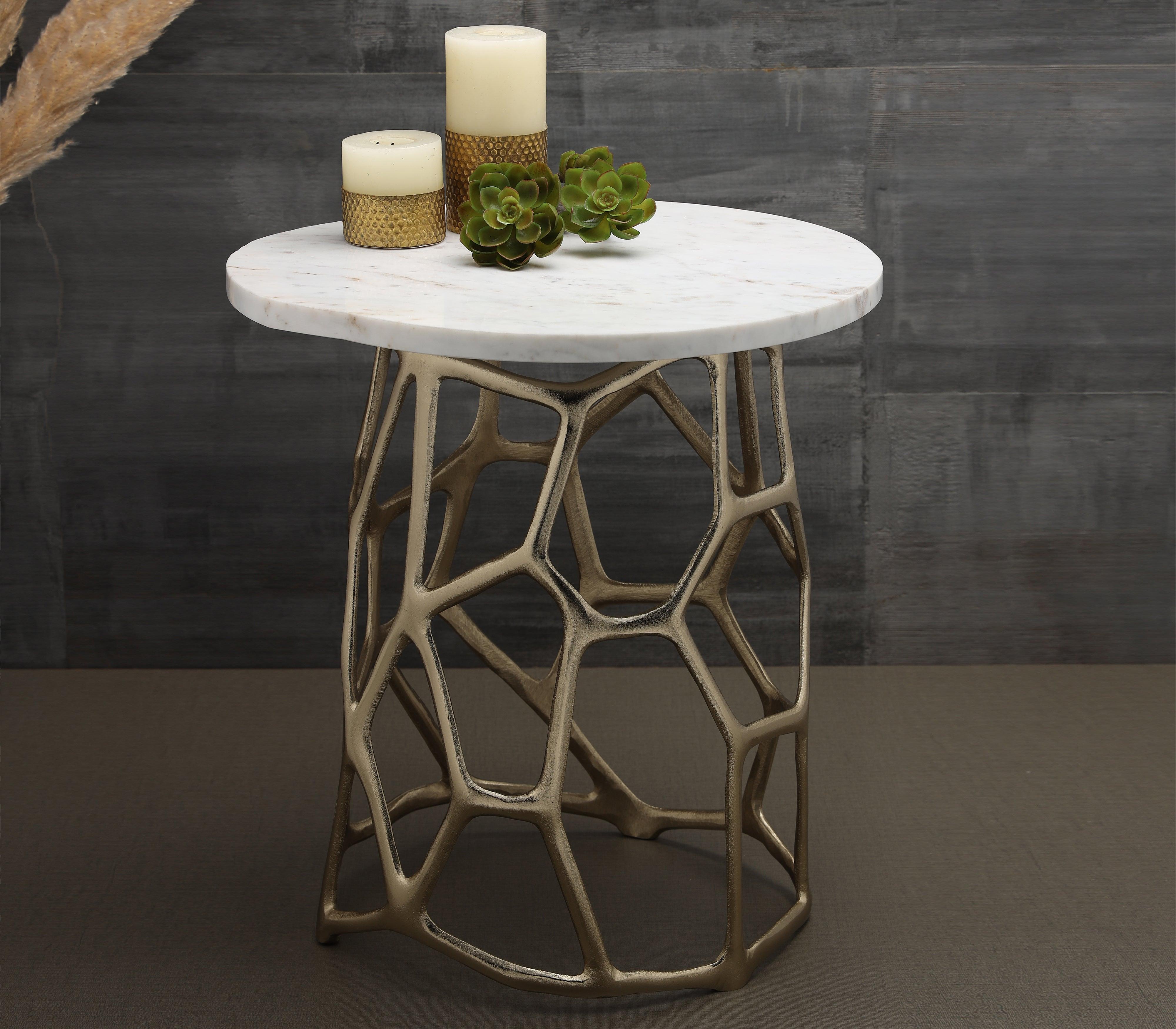 Sacred Geometry Side Table for Living Room | Designer End Tables | Decorative End Tables