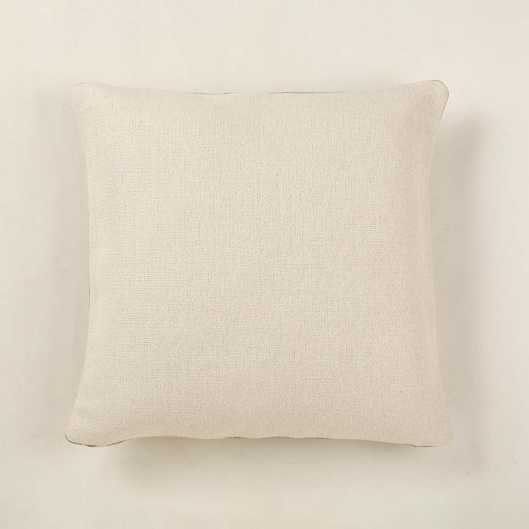 Canvas Printed Green Cushion Cover | Jute / Cotton