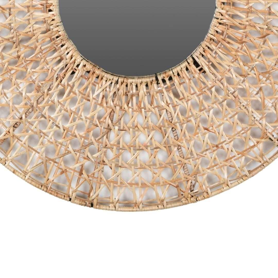 Cane Round Wall Mirror | Decorative Wall Mirror for Home | Unique Design Mirror