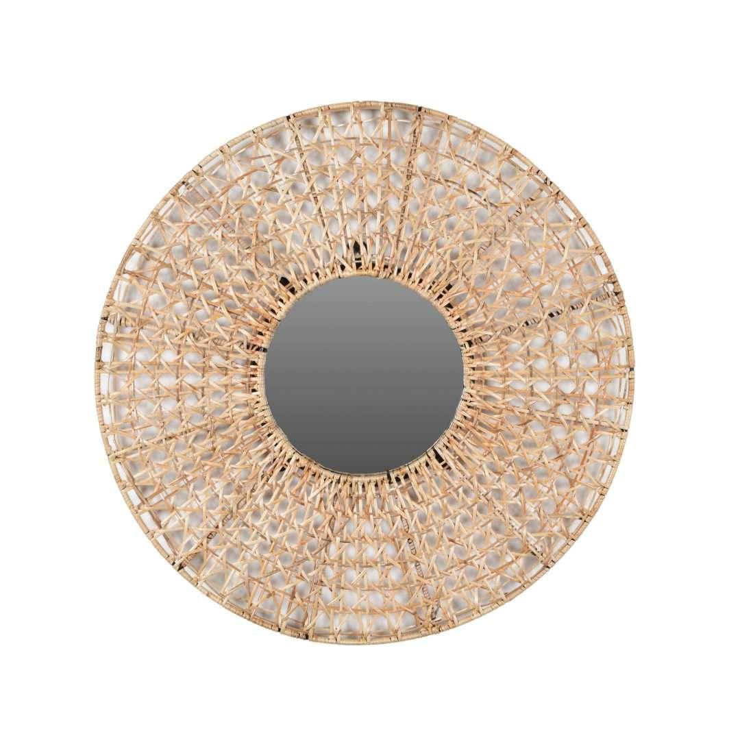 Cane Round Wall Mirror | Decorative Wall Mirror for Home | Unique Design Mirror