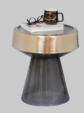 Martini Glass Accent Table |  Cocktail Glass Designer Sofa Side Table for Living Room | Round Side Table