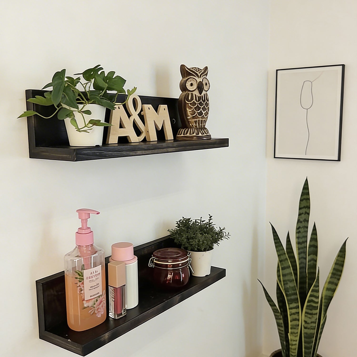 Casper set of 2 Wooden Wall Shelf Organiser