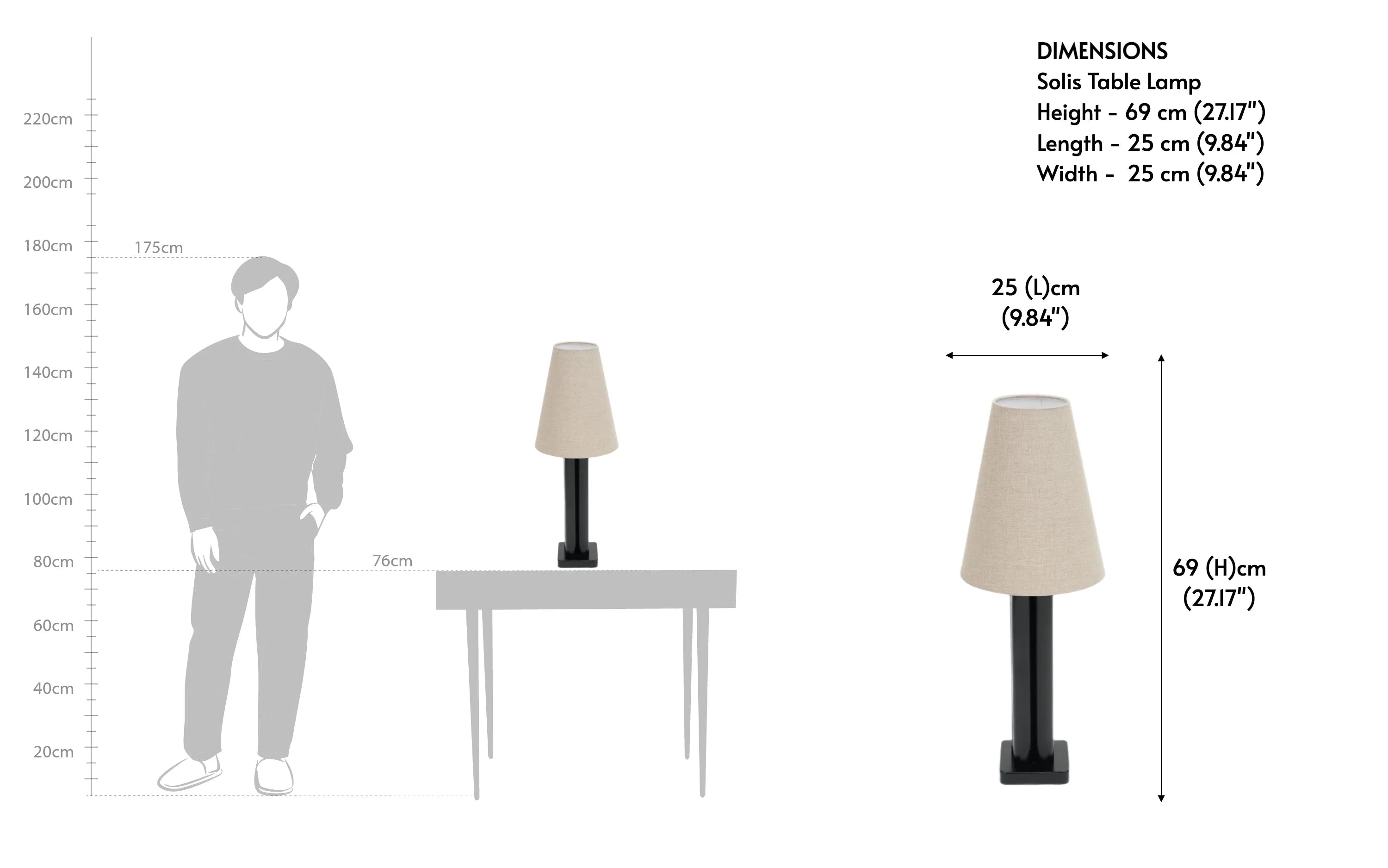 Solis Table Lamp | Mild Steel and Linen Fabric