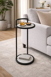 Round Marble Cocktail Table | Drink Table & Barware