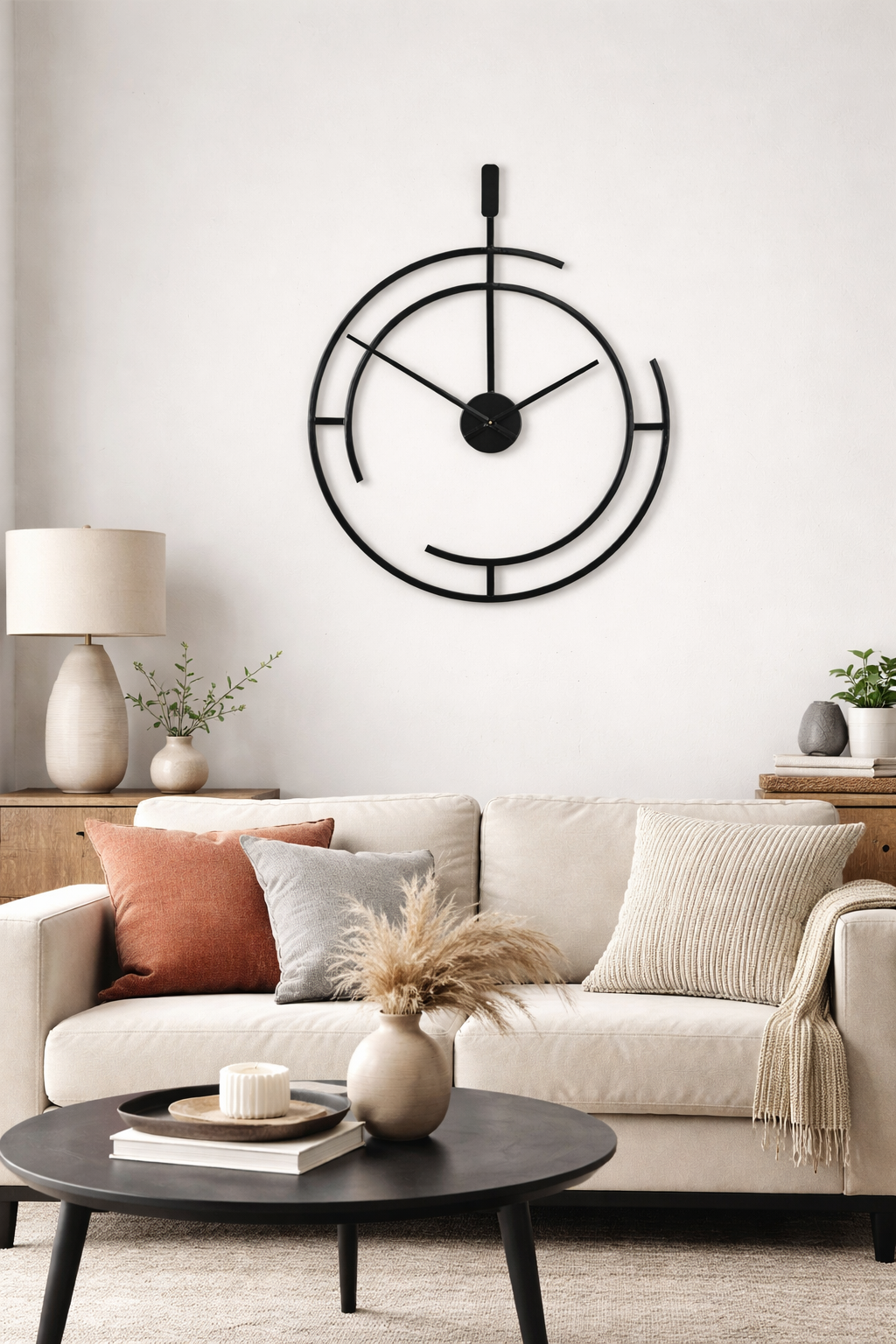 Rustic Metal Wall Clock for Living Room Office and Home Decor | 24 Inches