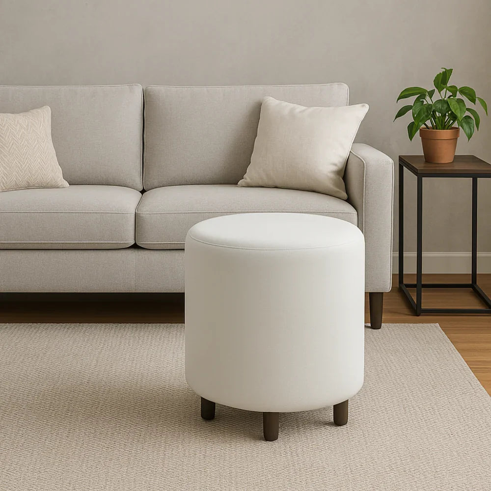 Large Sized Round Sofa Ottoman Footstool