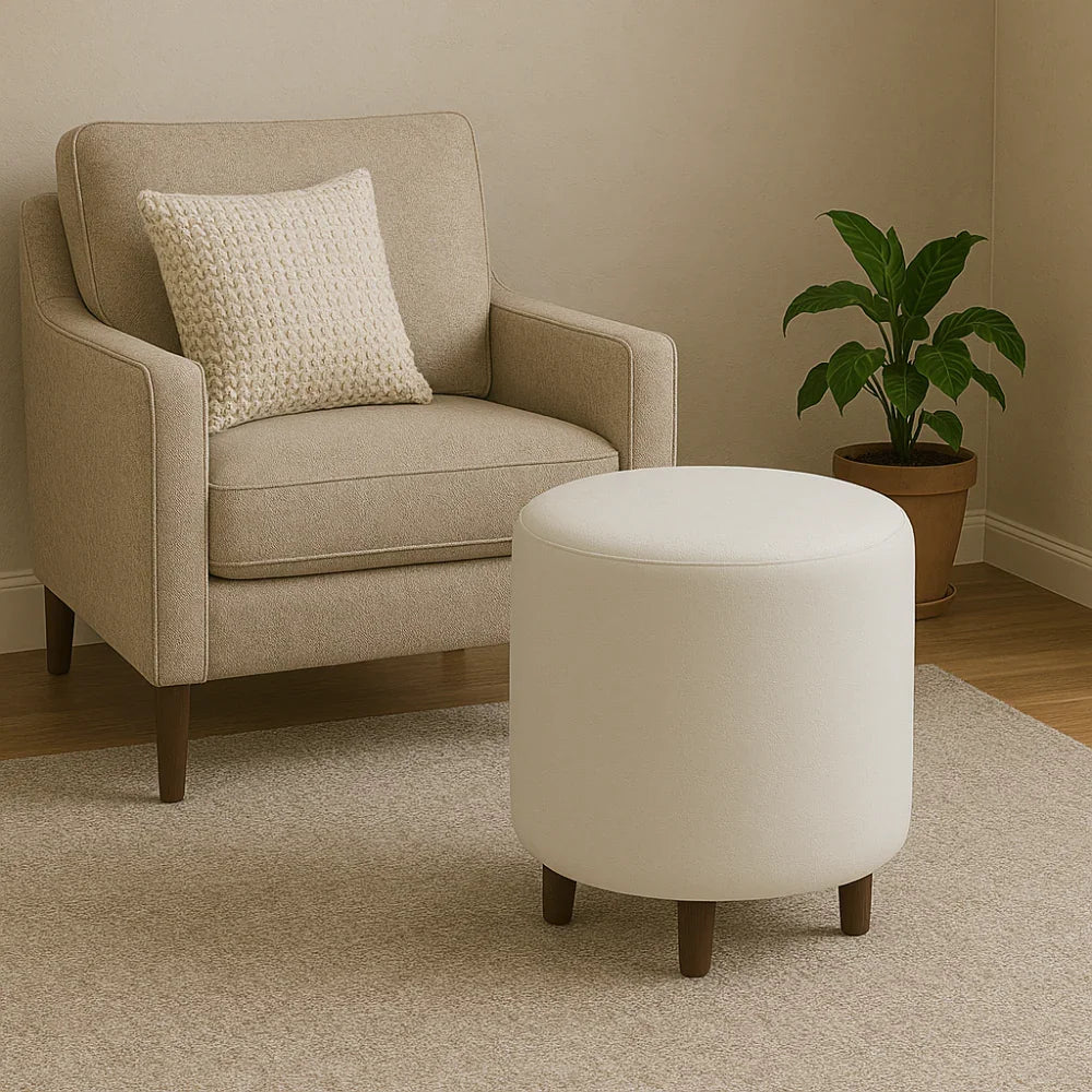 Large Sized Round Sofa Ottoman Footstool