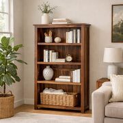 Antonio Solid Sheesham Wood Large Bookshelf In Honey Finish