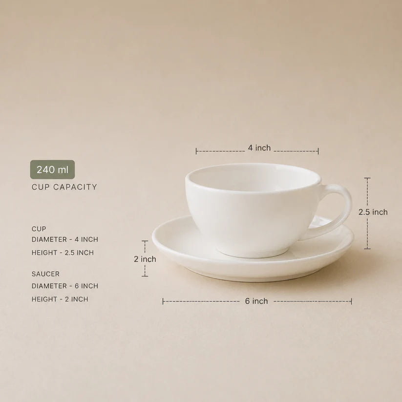 The Blanche Cappucino Cup & Saucer Set (240ml)