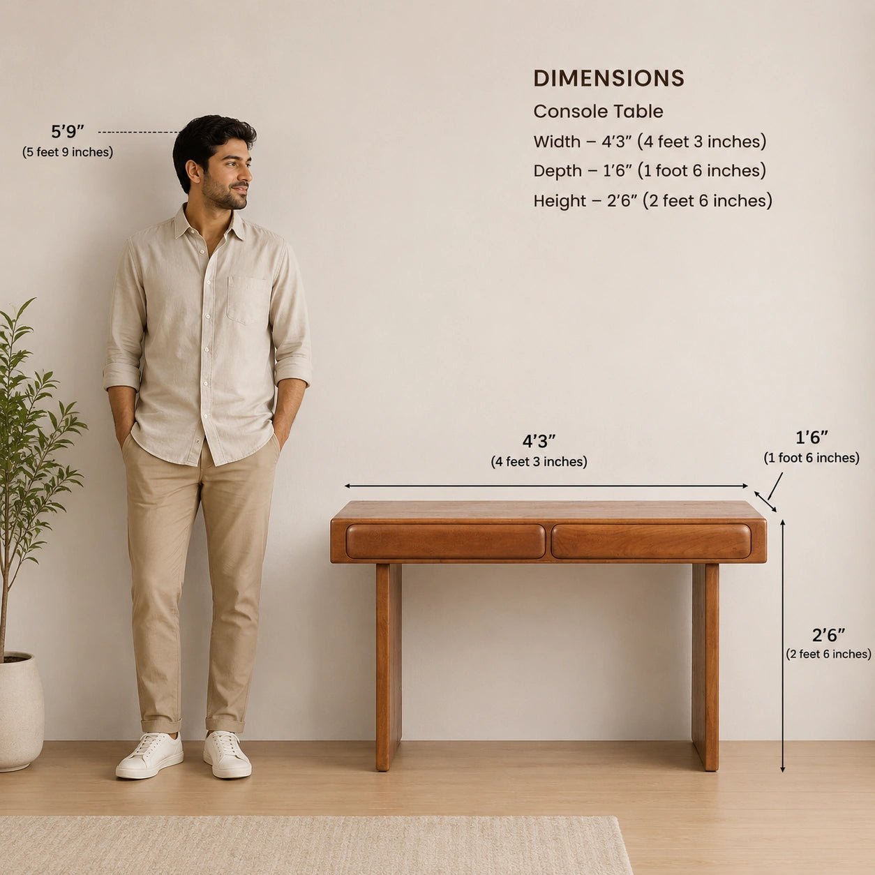 Leo Wooden Console Table