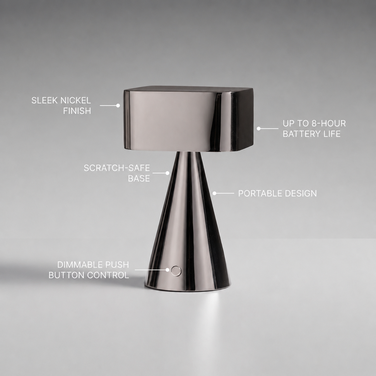 Chrome Portable Lamp
