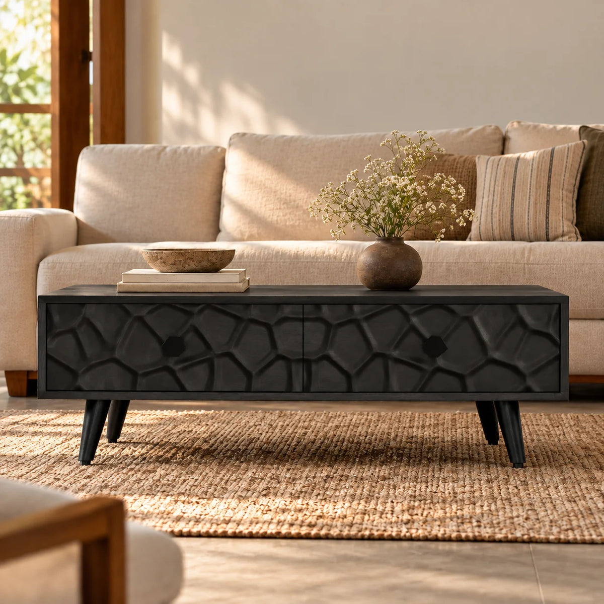 Crater Drawer Coffee Table for Living Room