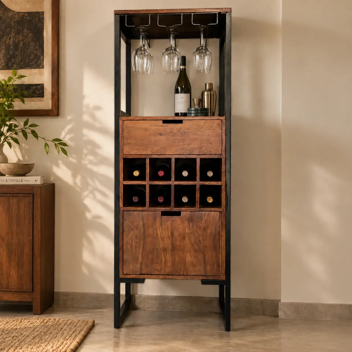 Penny Bar Cabinet | Acacia Wood Bar Storage Unit