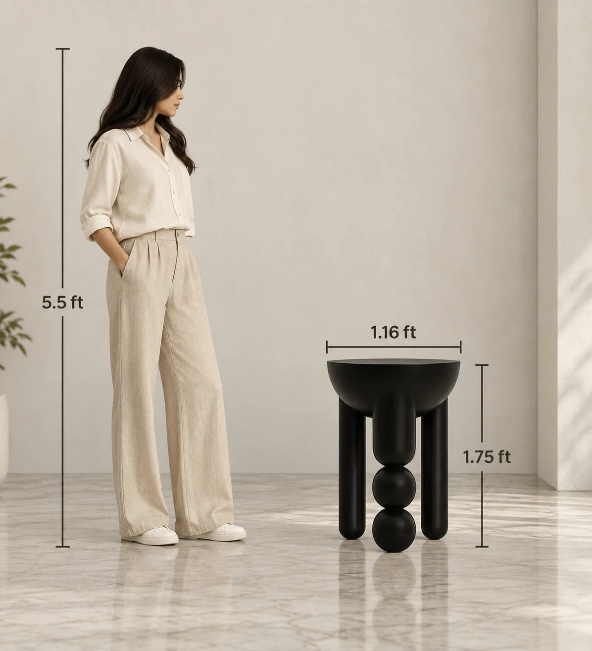 Mangowood Round Side Table | Spheres Designer End Table For Living Room