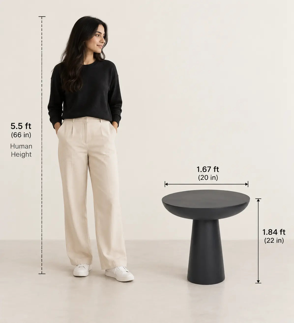 Modern Round Sofa Side Table for Living Room | End Table | Corner Table