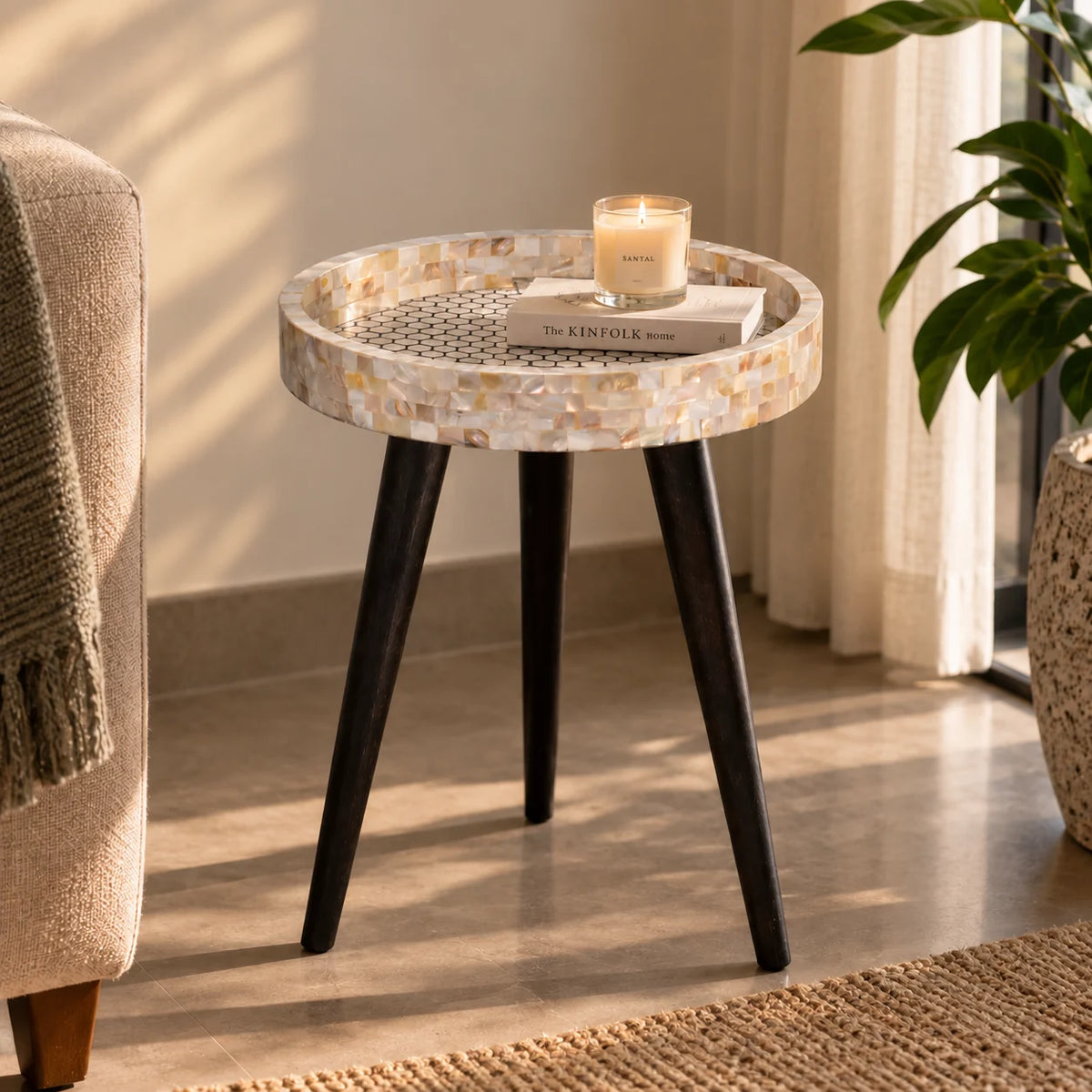 Honeycomb Mosaic End Table