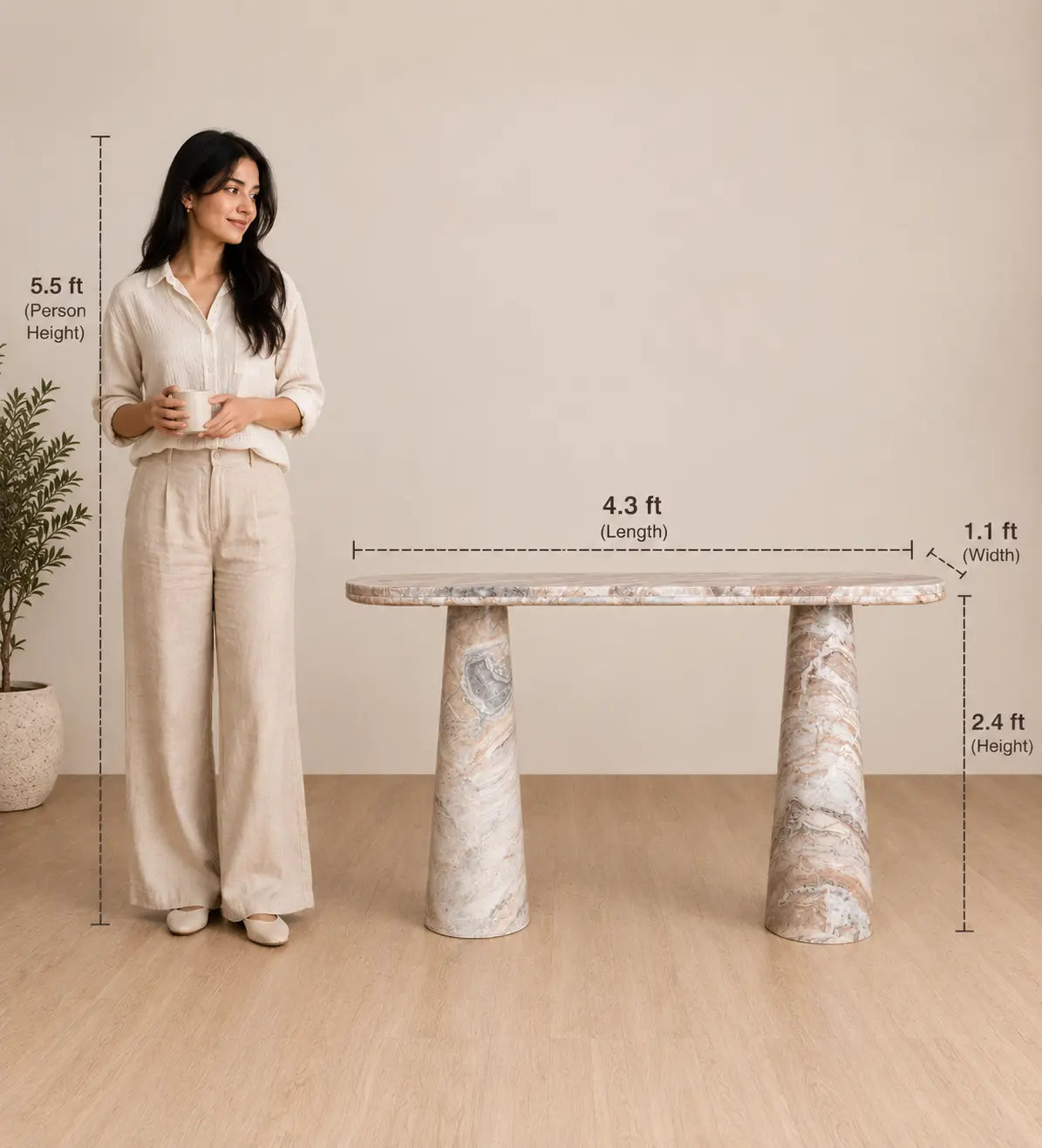 HUMP Toronto Marble Console Table | Luxury Natural Stone Console for Entryway & Living Room