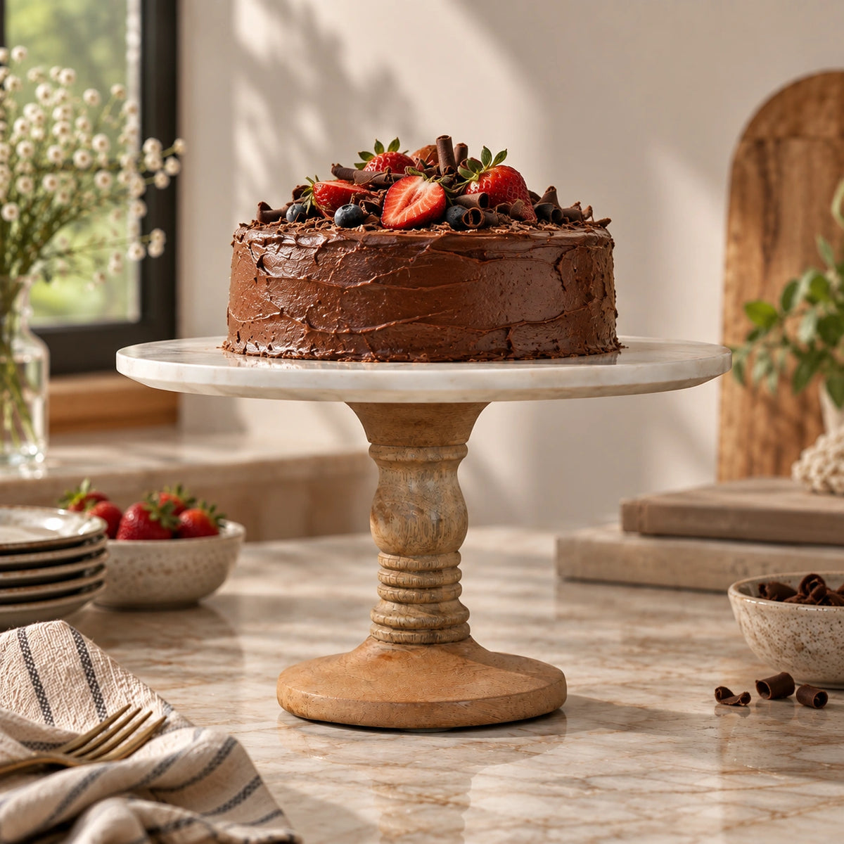 Cake Stand with Marble Top