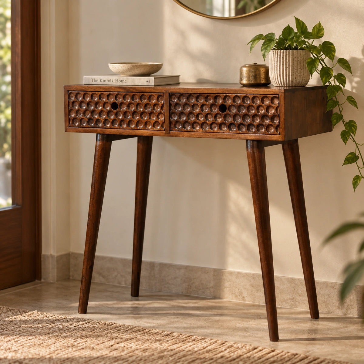 Torun Console Table | Solid Mango Wood Entryway Table